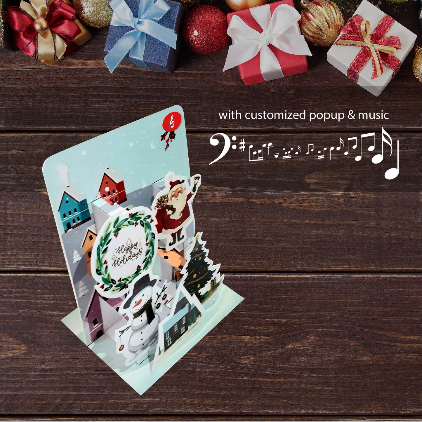 Corporate Christmas Standee Card – Custom 3D Pop Up Greeting for Clients & Employees