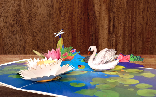 3D Lotus Pond Pop-Up Card – Elegant Corporate Gifting Idea