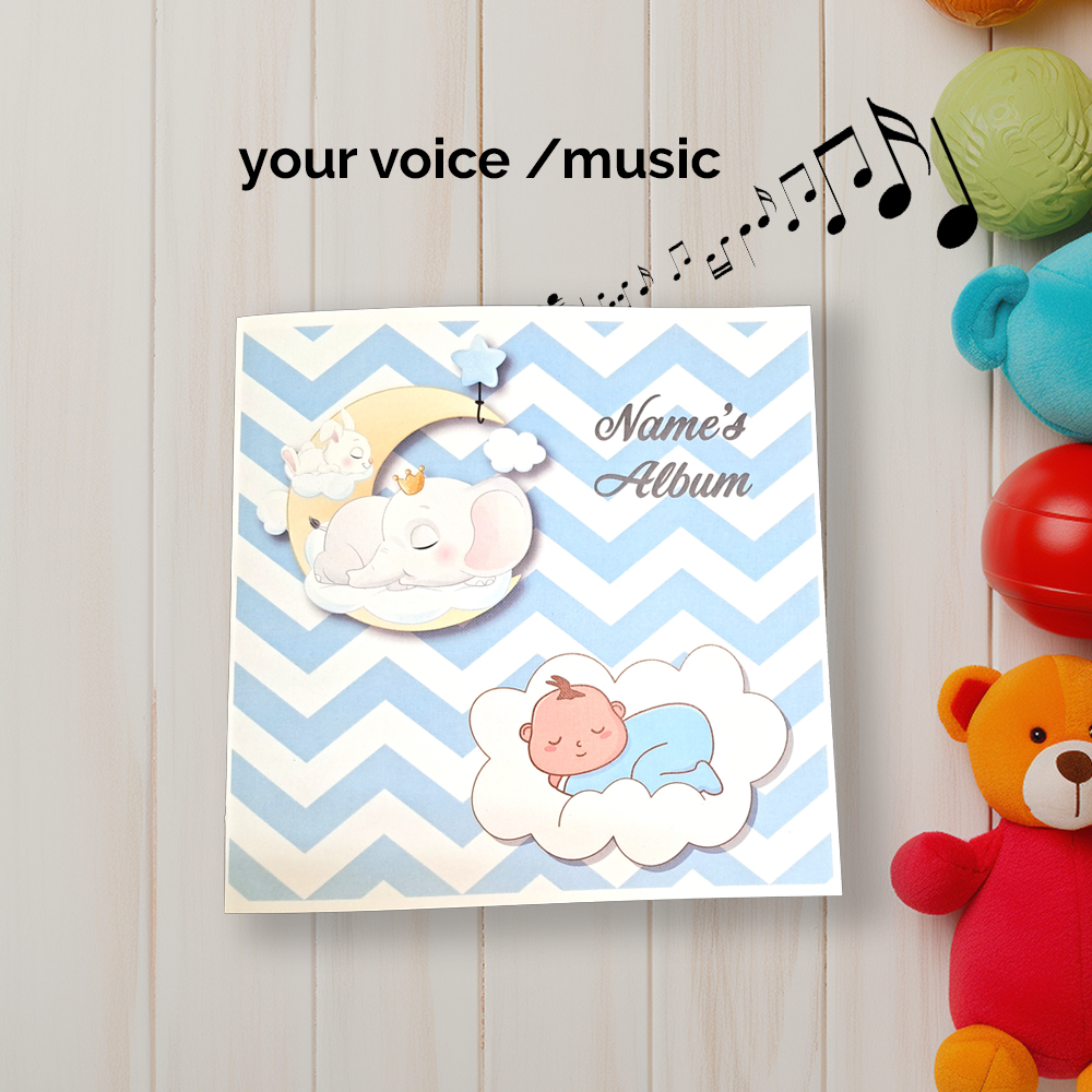 Baby Boy Musical Greeting Card – Custom 3D Pop Up with Photos