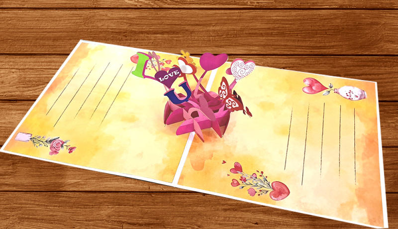 Hearts Explosion 3D Pop-Up Card – Romantic Gift for Loved Ones