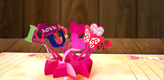 Hearts Explosion 3D Pop-Up Card – Romantic Gift for Loved Ones