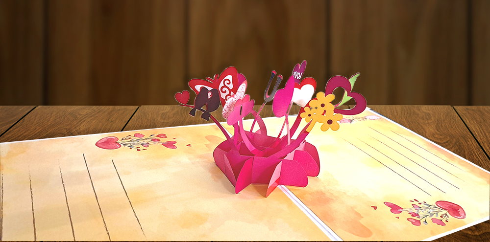 Hearts Explosion 3D Pop-Up Card – Romantic Gift for Loved Ones