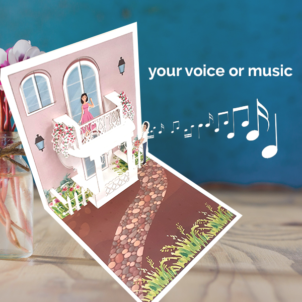 Personalized Musical Love Card – Balcony Proposal Valentine Greeting – for Him or Her
