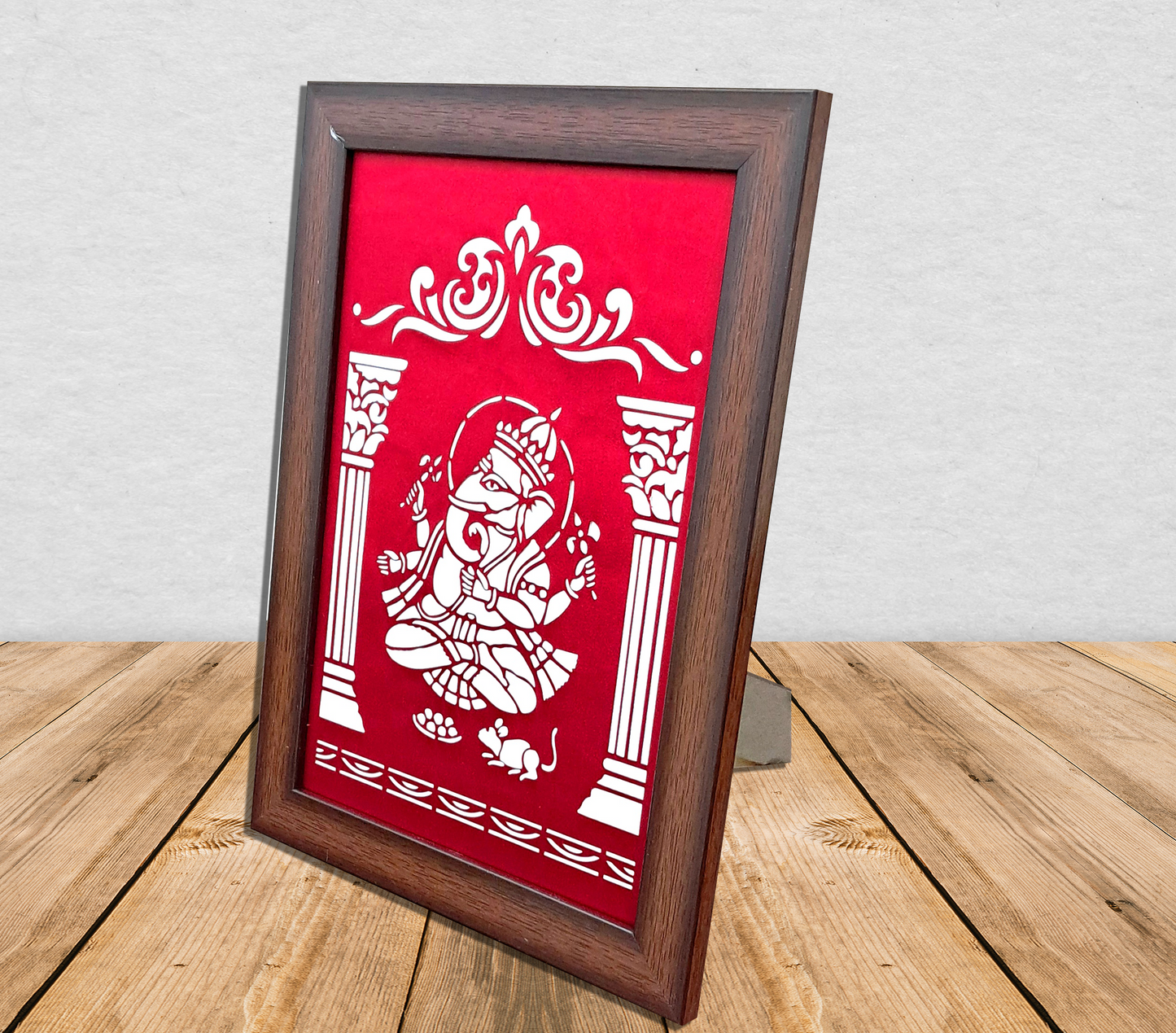 Sanjhi Art Ganesha Wall Décor – A4 Frame for Home & Gifting