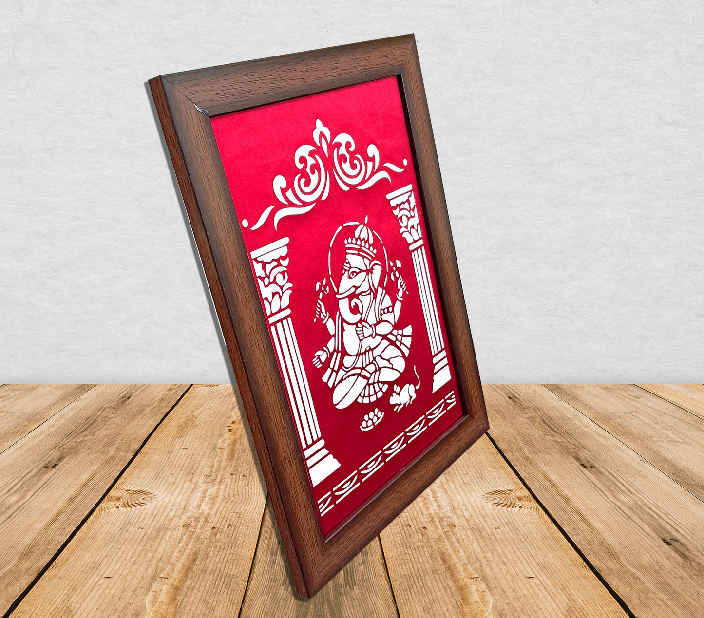 Sanjhi Art Ganesha Wall Décor – A4 Frame for Home & Gifting