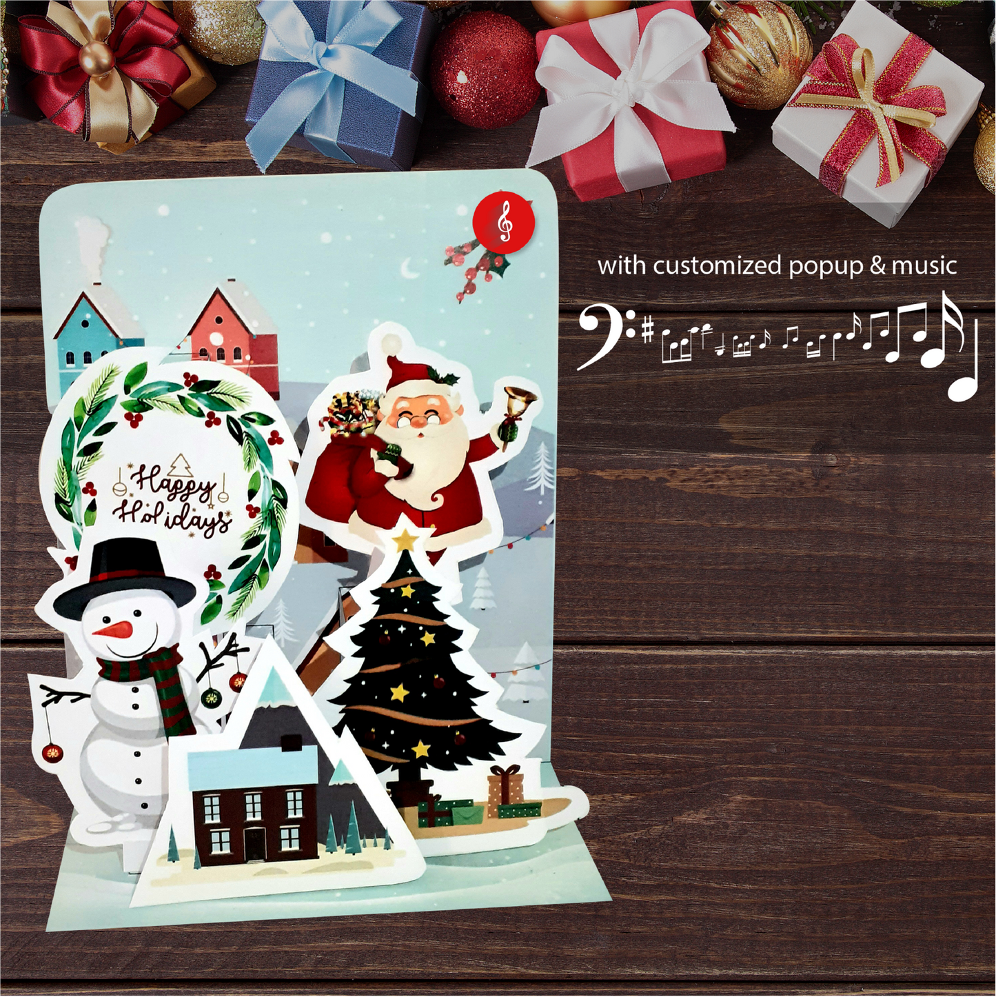 Corporate Christmas Standee Card – Custom 3D Pop Up Greeting for Clients & Employees