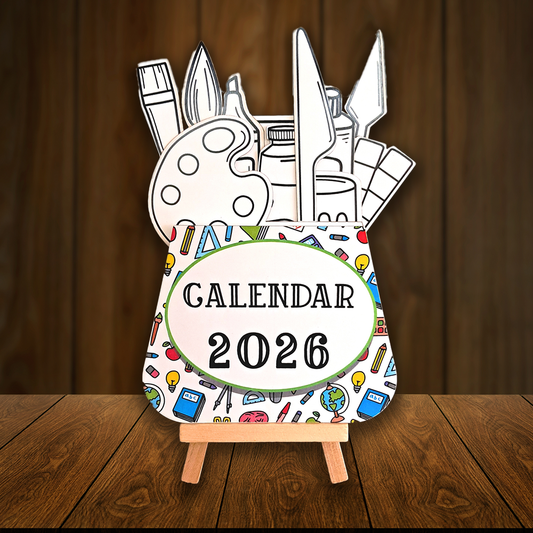 DIY Paint-It-Yourself New Year Desk Calendar – Creative Art Theme with Custom Branding